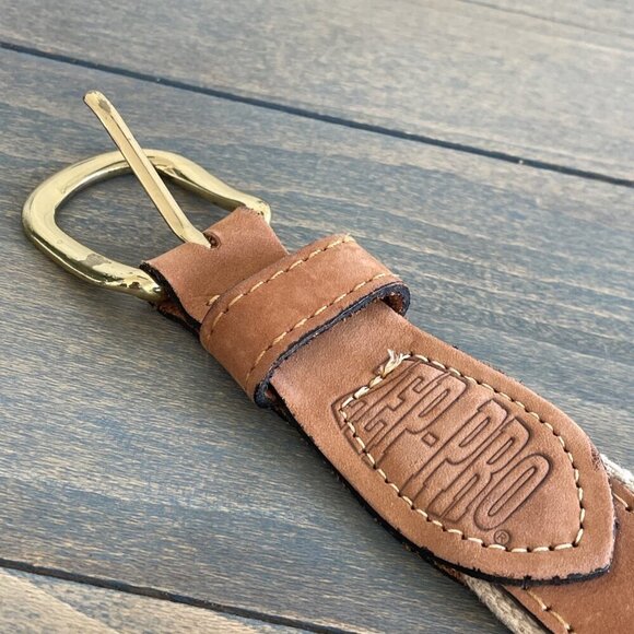 Zeppelin Brand Belt NauticalSailing Flags Preppy Summer Leather Size 40 (F8) - Picture 3 of 7